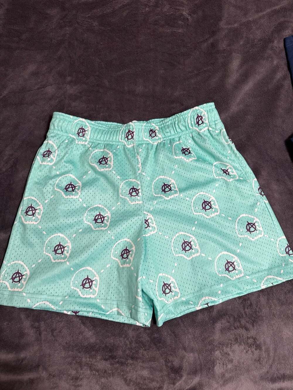 Bravest Studios Anarchy Skull Mesh Shorts